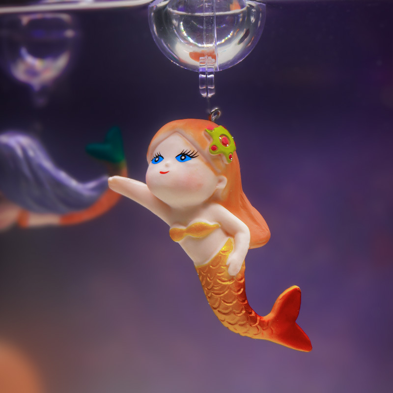 Tanque de peces creativo flotante ligeramente gordo sirena micro paisaje bonsai decoración paisaje decoración acuario marino diver