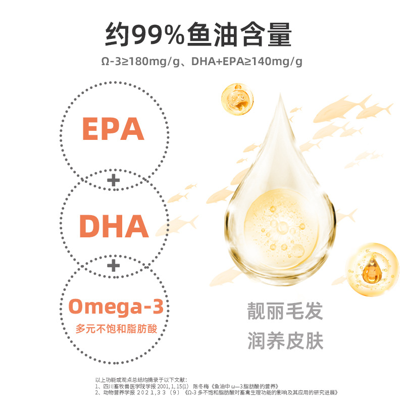 Xinmizhikang aceite de pescado autorizado suplemento nutricional embotellado Xinmizhikang suplemento nutricional para mascotas aceite de pescado de aguas profundas