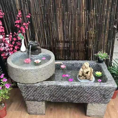 批发旧石槽水槽家用洗手盆老石槽磨盘流水景观摆件青石马槽猪槽