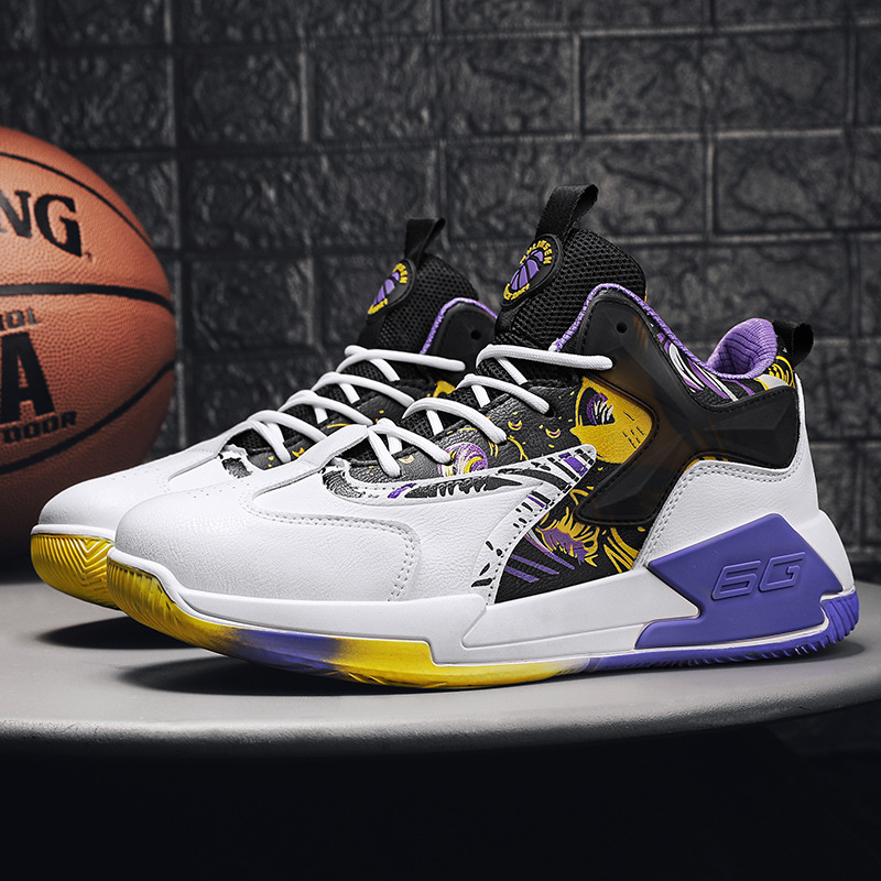 Cross-border men's basketball shoes, men's shock absorption sports shoes, autumn breathable student sports sneakers, factory wholesale
