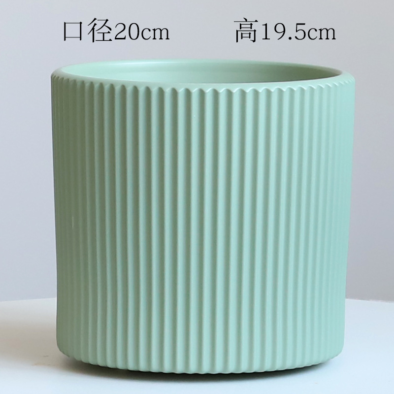 セラミック植木鉢マット北欧シンプルな植木鉢大型トレイ付きデスクトップハンギングスイカズラ多肉植物胡蝶蘭緑植物鉢植え|undefined
