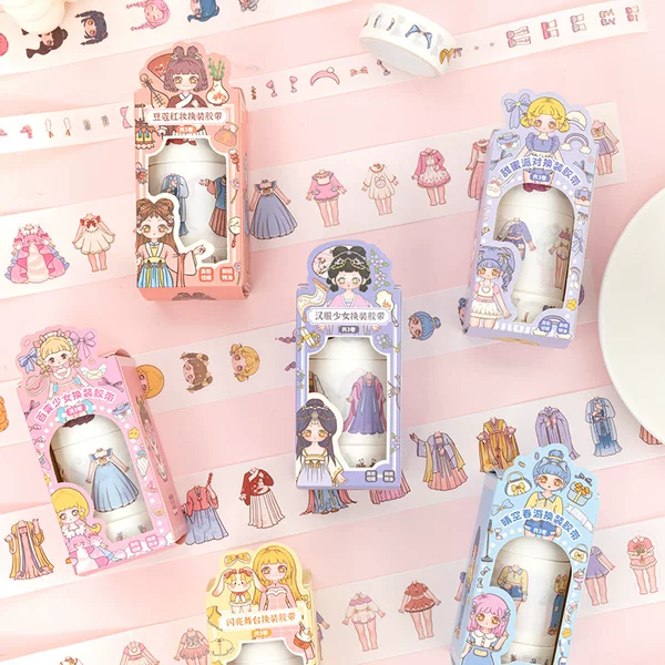 Girl's Dress-up Sticker Children's Hand Account Sticker Creative Cute Cartoon Style Sticker Educational DIY Princess Dress-up Tape
