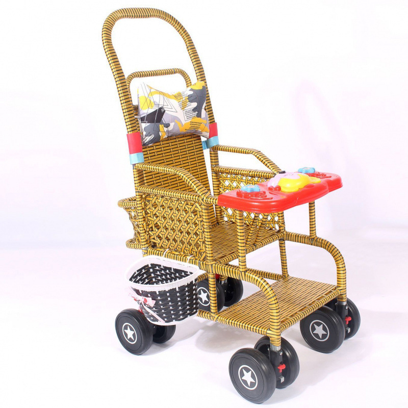 더블 레이어 등나무 음악 의자 등받이 조절 가능한 검정색 바퀴 베어 자전거