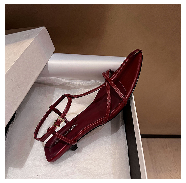 Sandal hở mũi nữ quai mảnh gót mèo con 4 cm phong cách tối giản — Màu đen chi tiết 21