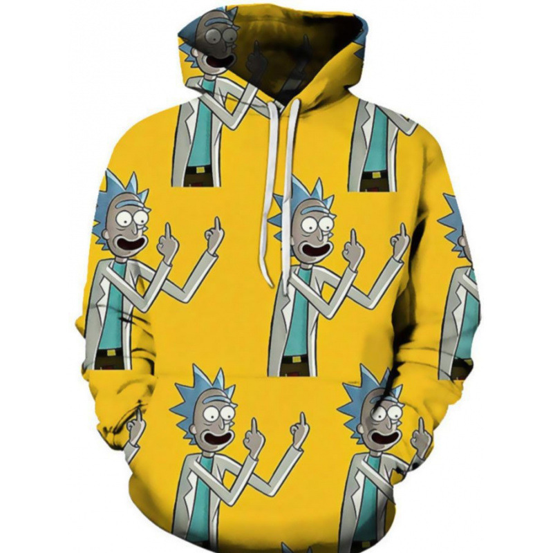 Cross-border bestseller: American comic print long-sleeve hoodie with 3D digital printing of Rick and Morty, casual sweatshirt for men Cross-border bestseller: American comic print long-sleeve hoodie with 3D digital printing of Rick and Morty, casual sweatshirt for men
