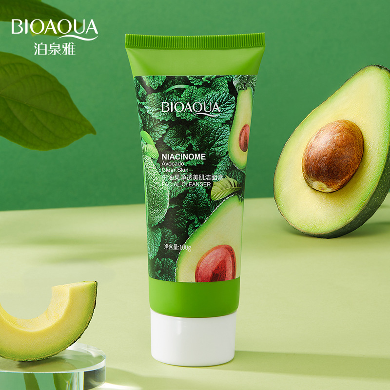 Boquanya aguacate limpieza hidratante limpiador facial limpieza profunda hidratante limpiador facial espuma limpiador facial al por mayor