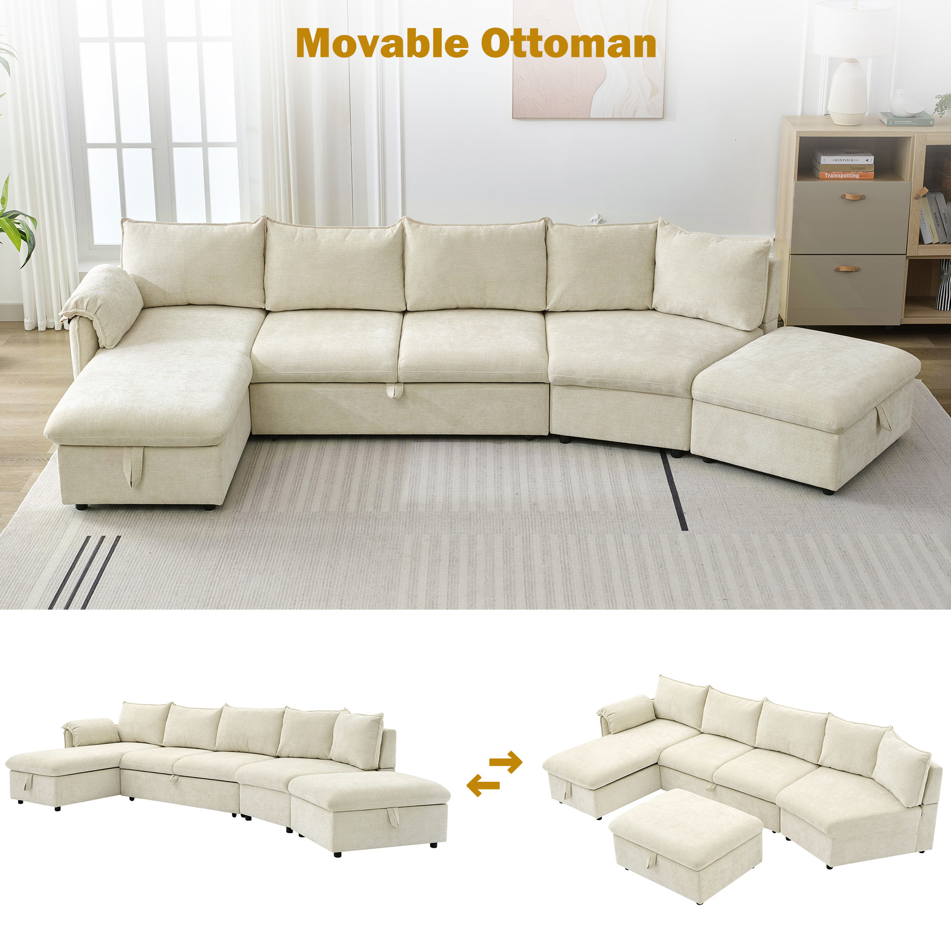 Moderno sofá de tela simple línea recta pequeña casa doble combinación de sala de estar simple multifunción sofá de esquina arrastrada