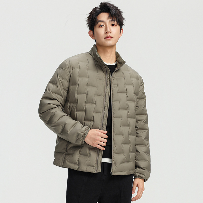 Couple's Lightweight Hooded down Jacket Men's 2025 Autumn and Winter New Casual Laminated Stand Collar 90 Duck down Warm Jacket