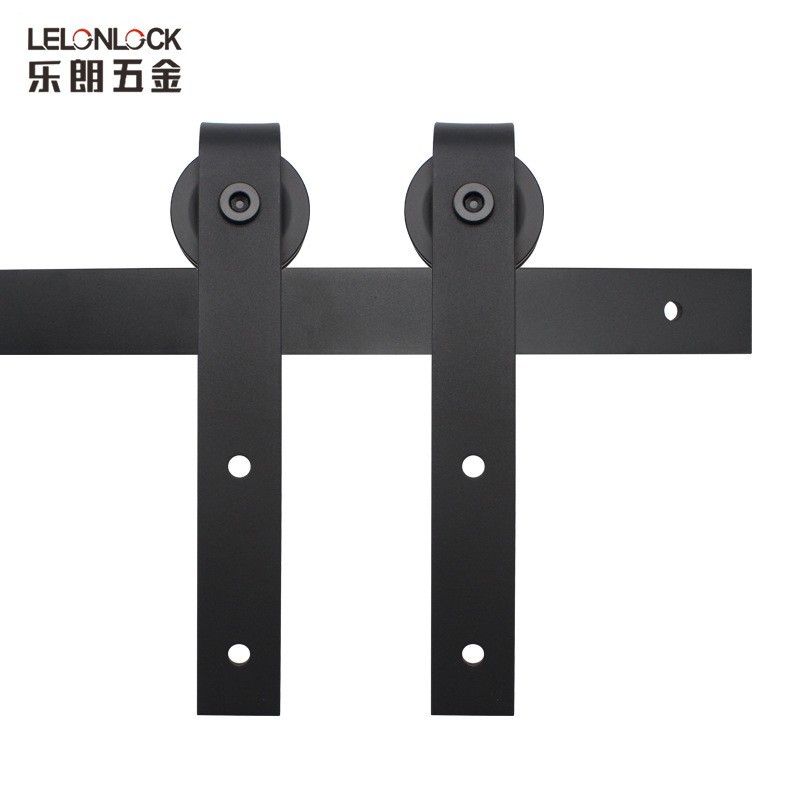 Puerta de granero transfronteriza americana J-shaped corredera puerta deslizante puerta de madera corredera puerta de granero kit de hardware