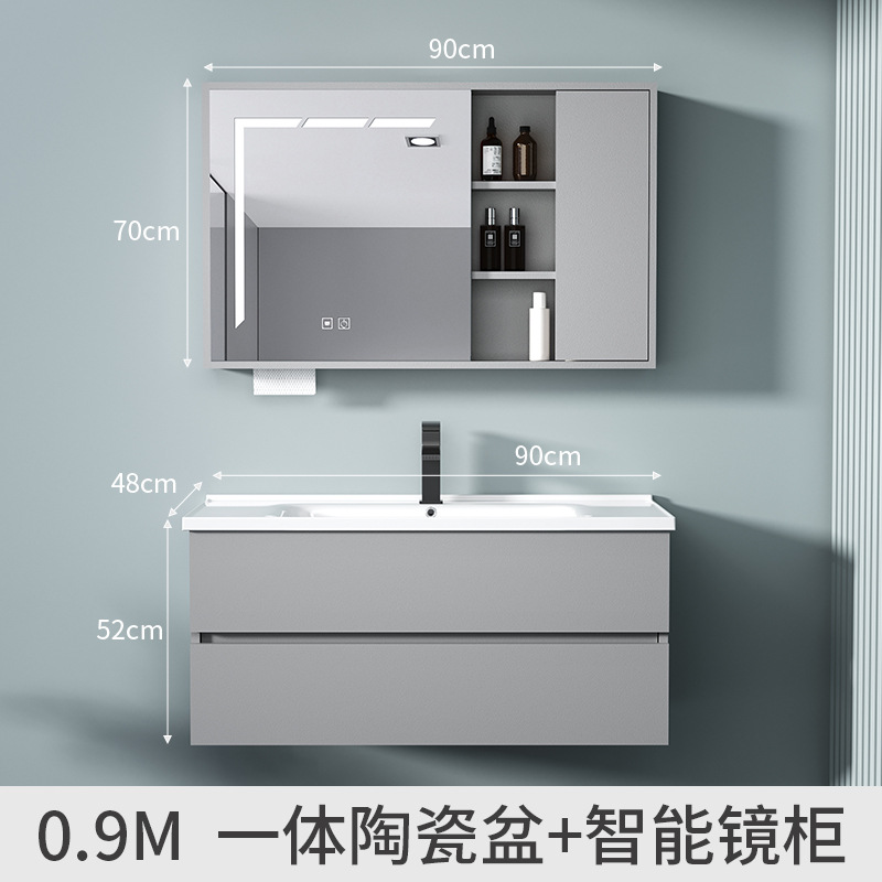 Gabinete de baño azul gris combinado cerámica lavabo lava