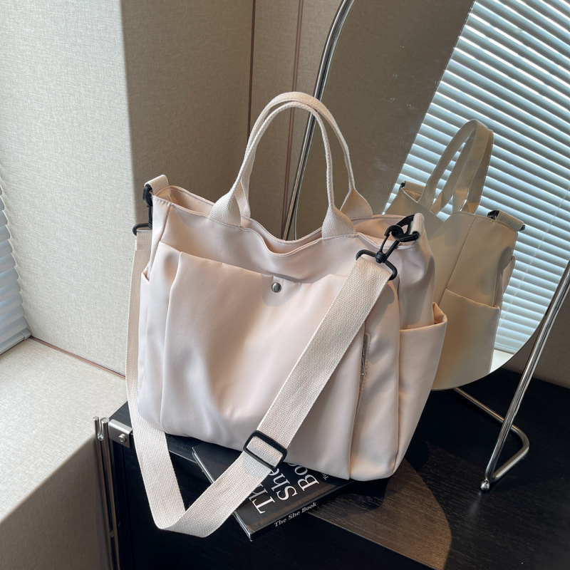 New Simple and Fashionable Women's Commuter Tote Bag, Casual and Versatile Handbag, Large Capacity Canvas Student Crossbody Bag