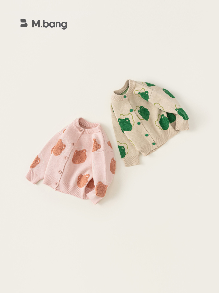 Yubao ropa infantil para bebés nuevos suéteres suaves glutinosos primavera y otoño niños cardigans de punto ropa infantil chaqueta de niña