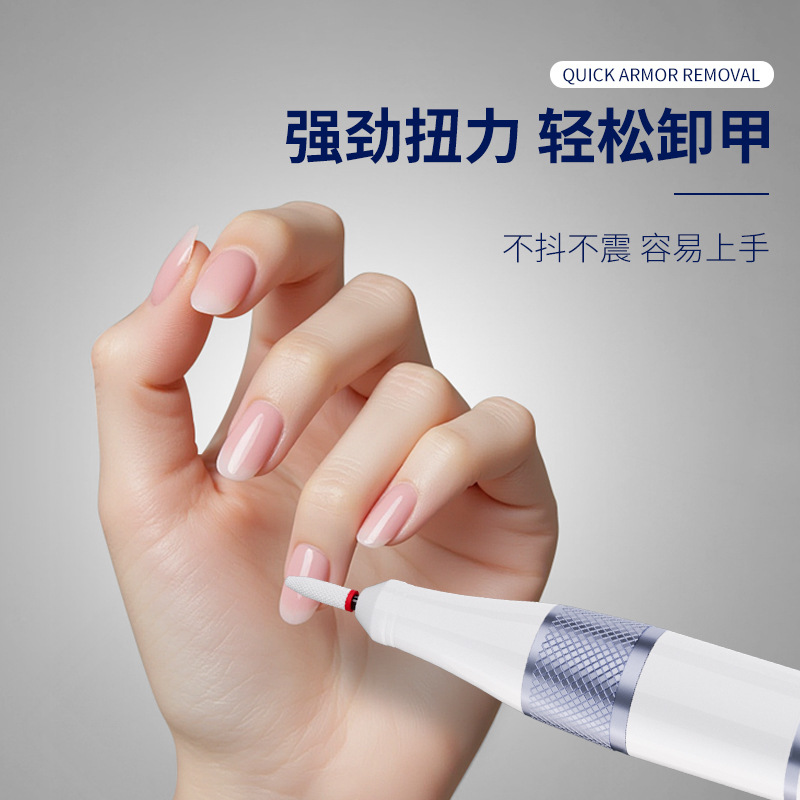 personalización de la pluma de pulido de almacenamiento de manicura pre-tratamiento molienda de alta velocidad de rotación gris manicure eléctrica manicure remover