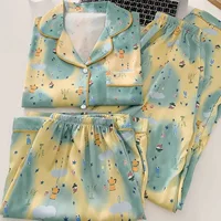 Милая мультяшная пижама, комплект из 3 предметов, с коротким рукавом