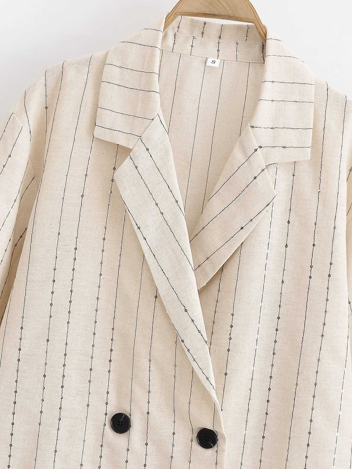 GraceChic Za Cross-Border Women's New Set Blazer + Sequin Striped Casual Pants_voghion.com