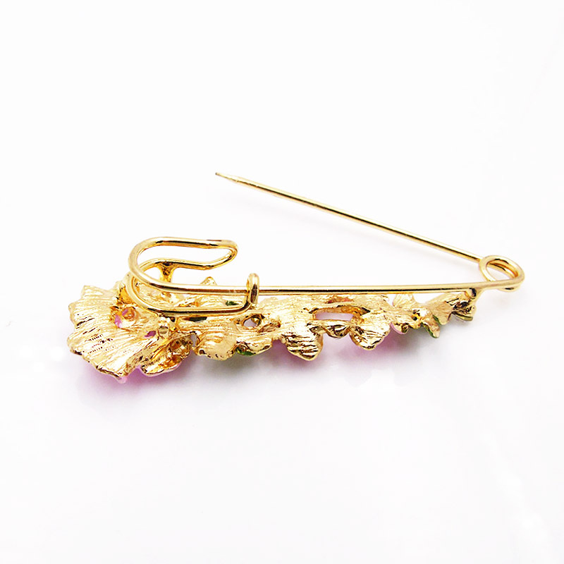 Unisex Gender Elegant Pin Flower Alloy Enamel Inlay Rhinestones Unisex Brooches