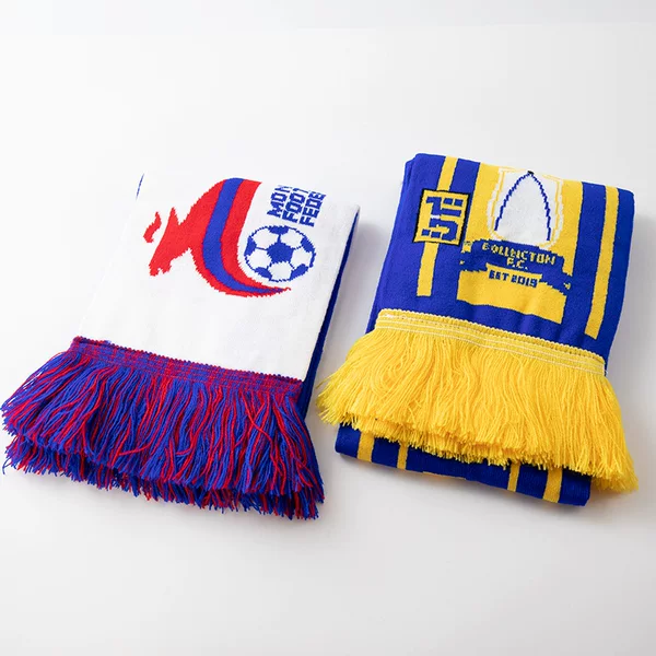 Factory direct European Cup fans scarf autumn and winter high density custom LOGO knitted scarf