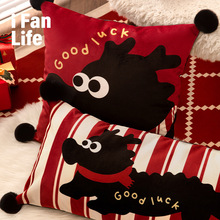 范店好运龙龙新年氛围感红色抱枕套家用沙发客厅靠背垫腰枕不含芯
