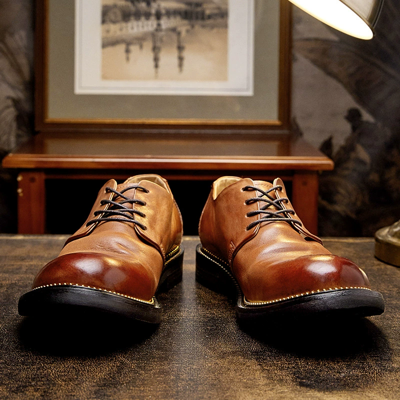Британская обувь Daifa из натуральной кожи, мужская летняя деловая мужская повседневная обувь с верхним слоем из воловьей кожи, мужская обувь ручной работы на шнуровке с мягкой подошвой