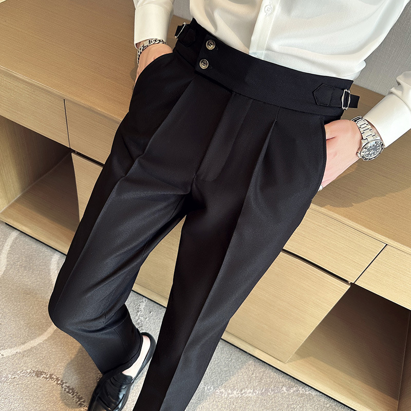 Pantalones de Vestir para Hombre, Estilo Británico Nápoles, Corte Slim Fit, Ajustados, Casuales de Negocios, Primavera 2025 image 7