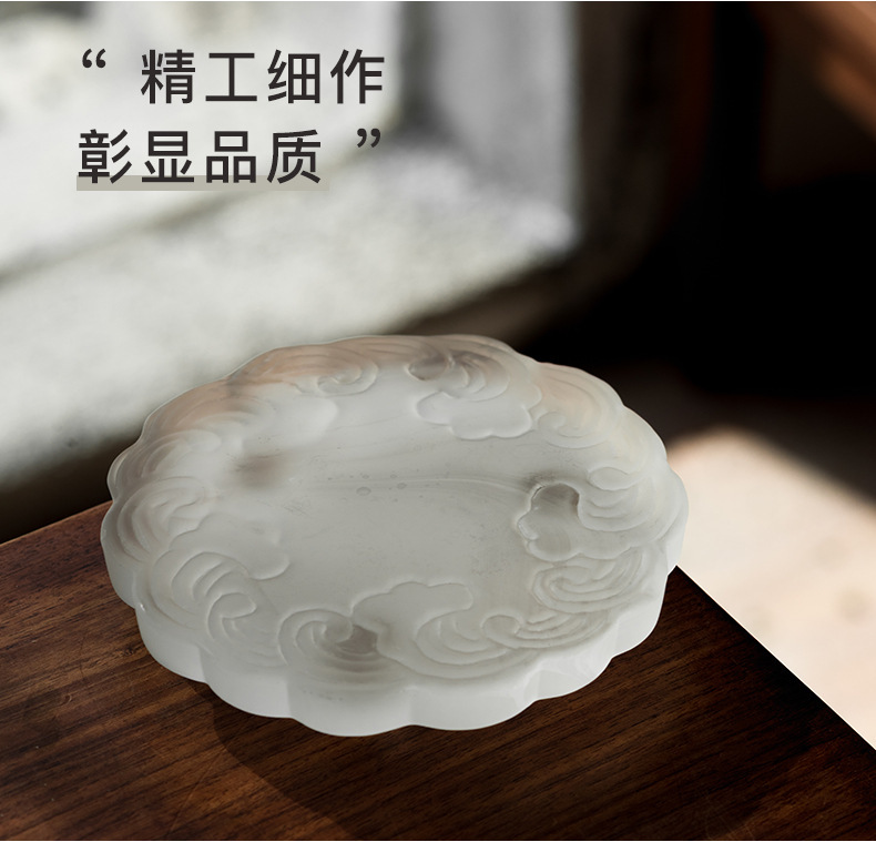 Vidrio Xiangyun patrón titular hecho a mano transparente simple hogar vidrio té bandeja japonés olla Kung Fu juego de té Accesorios