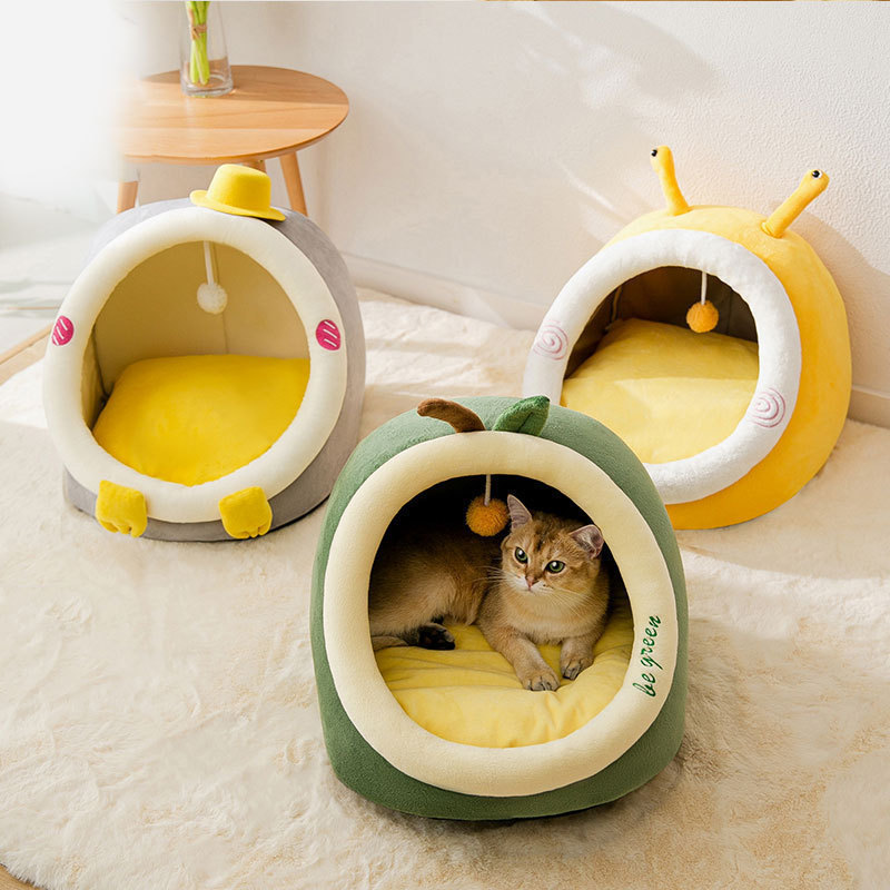 猫の巣四季通用半閉鎖式は猫のベッドを洗うことができます。|undefined