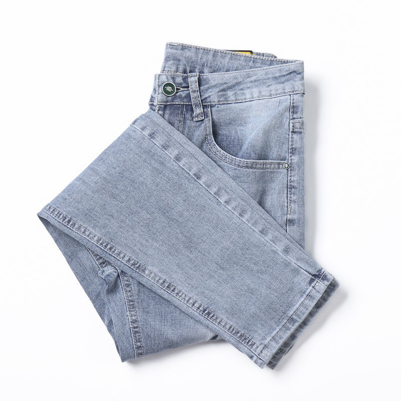 Jeans strappati da uomo, taglio slim, adatti a piedi piccoli ed elasticizzati, stile coreano, alla moda._voghion.com