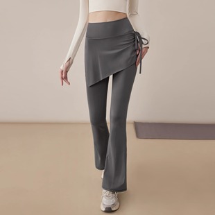 Yoga Culottes Women's 2024 New Fake Two-Piece Running Trousers Fashion Wear Micro-Lar Fitness Pants Spring and Autumn