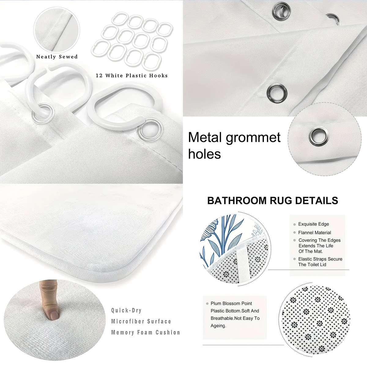 Temu cortina de baño impermeable personalizada serie de elementos marinos 3D impresión poliéster cortina de baño de cuatro piezas fábrica image 5