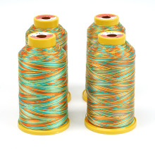 工厂定制涤纶长丝涤纶短纤五彩七彩高强度彩色渐变高强缝纫线手缝