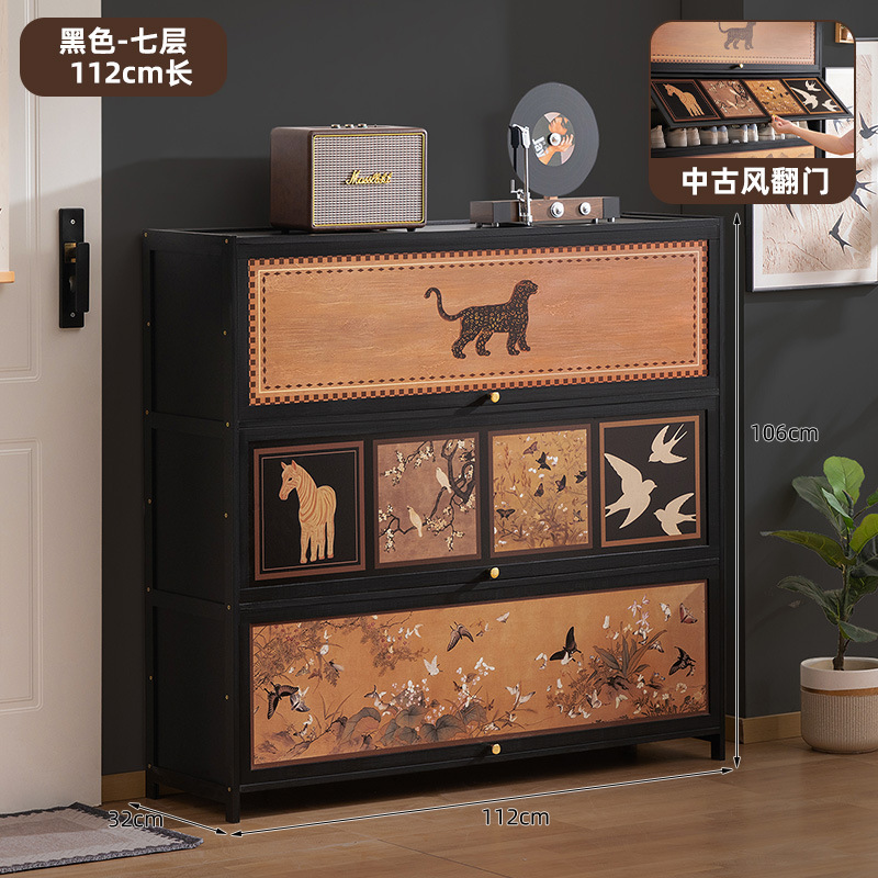 简易鞋架子家用门口多层带门防尘入门鞋架鞋柜高款立式一体收纳架|undefined