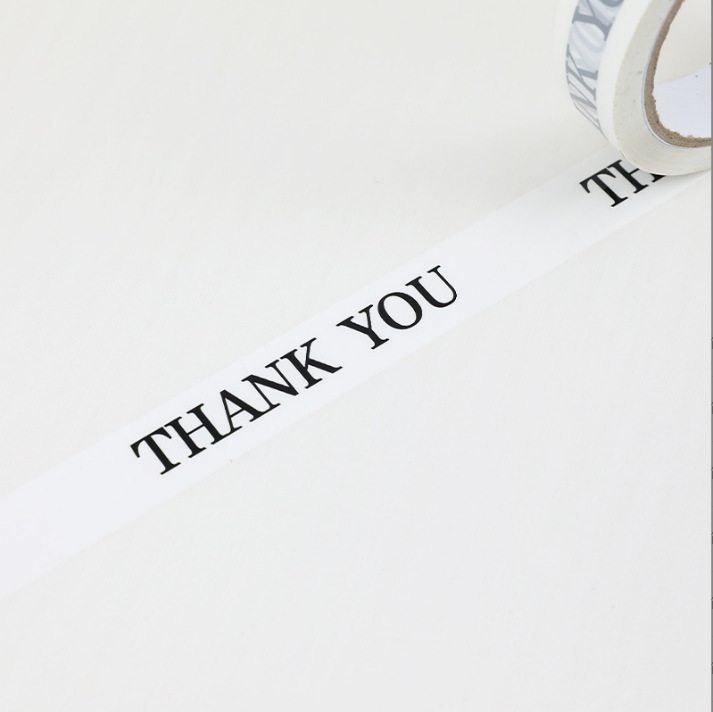 Thankyou cinta adhesiva de embalaje rosa, sello de red, cinta de sellado, cinta de impresión de dibujos animados, fabricante al por mayor