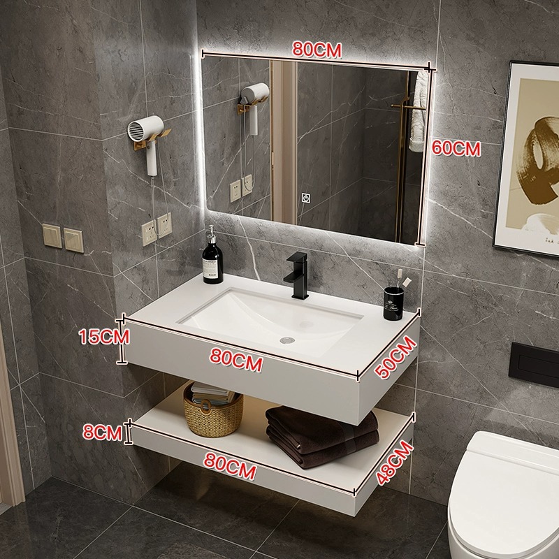 80cm con espejo cuadrado inteligente