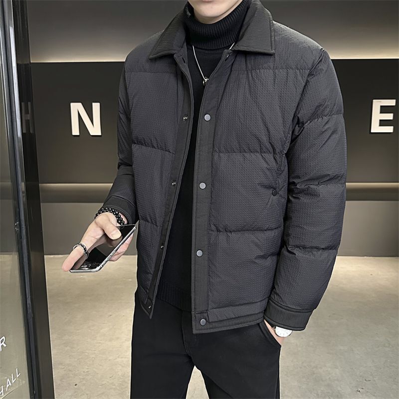 Dropshipping Service for Designer-Style Men's down Jacket with 50% White Duck Down, Faux Two-Piece Design, Fashionable and Stylish Coat