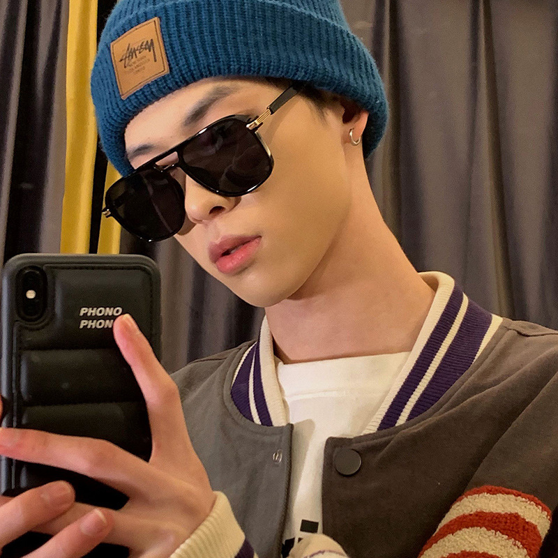 Casual Color Block PC UV400 Protection Toad Mirror Inlay Full Frame Men's Sunglasses display picture 1