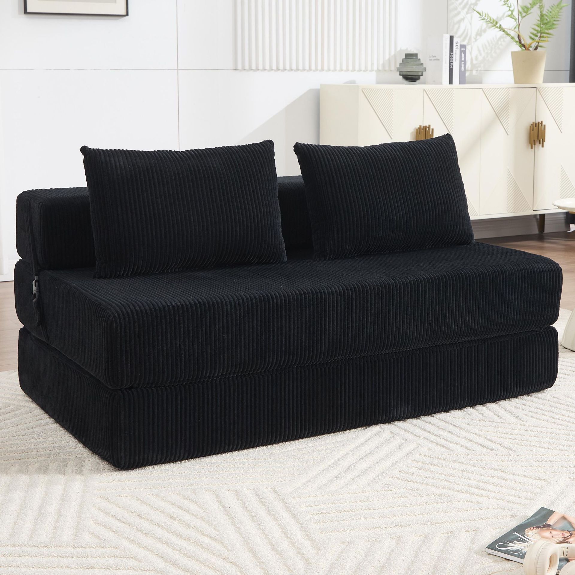 Fábrica directa de compresión de esponja sofá Amazon Hot sale suelo sofá sala de estar meleece con almohada sofá cama