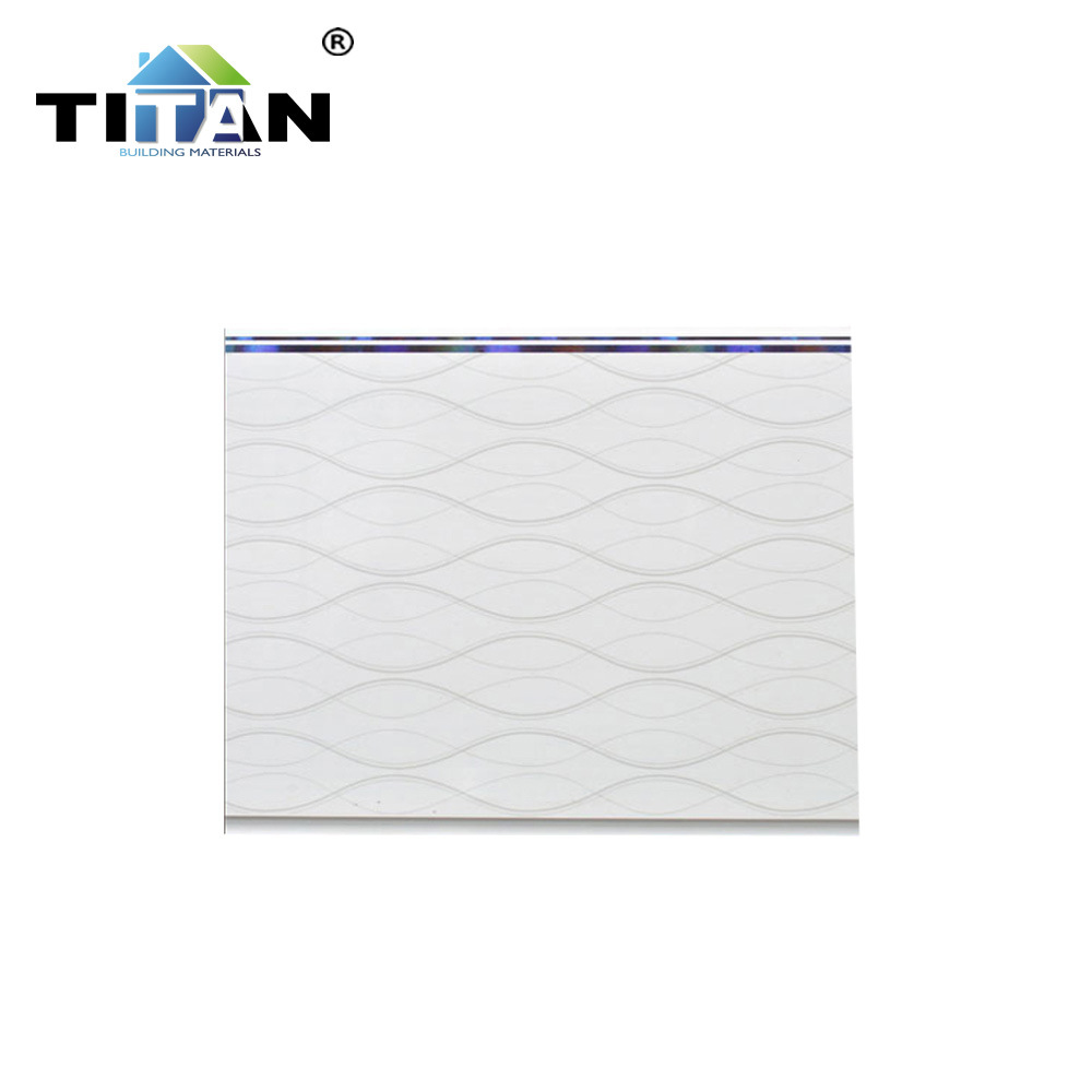 Exportación de refuerzo de PVC, transferencia de plástico, tablero de decoración de interiores, techo integrado, acero plástico, techo largo blanco