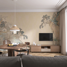 ✅3d立体宋氏美学中式山水壁画背景墙壁布客厅壁纸卧室墙纸古风墙