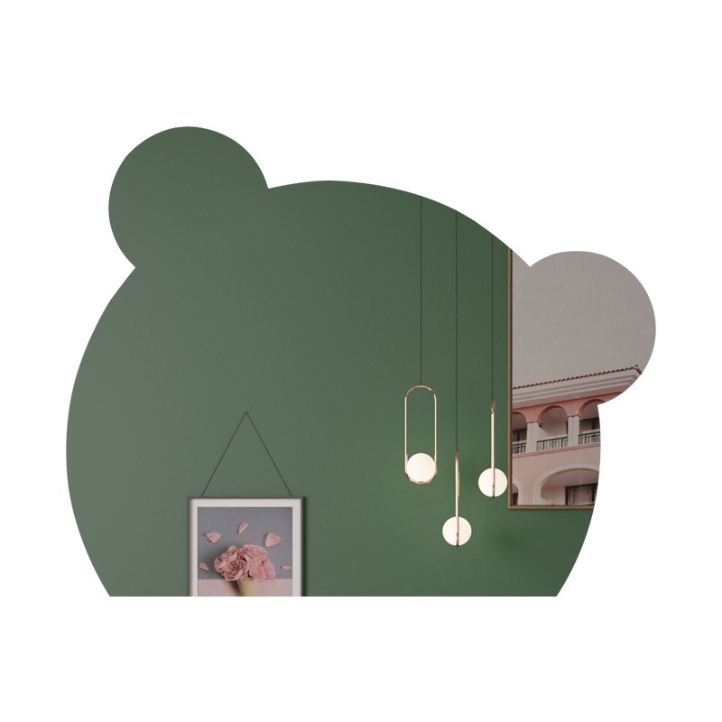 Exportaciones transfronterizas irregulares espejo inteligente LED ligero de lujo de dibujos animados heterosexuales cara de oso espejo de baño pegado en la pared espejo de maquillaje colgado en la pared