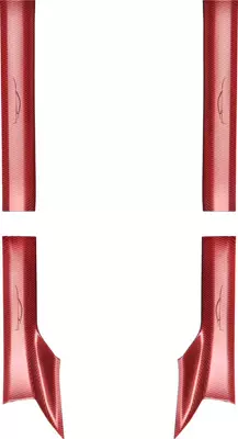 Pattern Upgraded Version Welcome Pedal — Dekorativ pedal başlıqları - new-su7-twilight-red-buckle-style-laser-engraved-threshold-strip-set-of-four