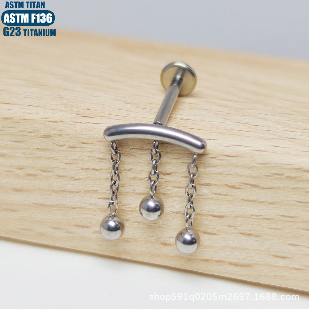 Pointed titanium steel lip stud product view