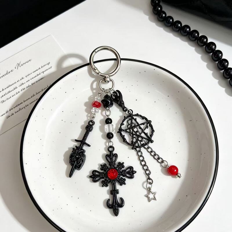 Gothic Style Retro Skull Cross Pendant Keychain Halloween Gift Sweet Cool Dark Goth Girl Bag Pendant Gothic Style Retro Skull Cross Pendant Keychain Halloween Gift Sweet Cool Dark Goth Girl Bag Pendant