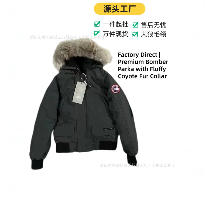 Cross-Border Model 01 Short Fashion down Jacket, Thickened Pilot Jacket, Trendy Couple's Coat for Winter
