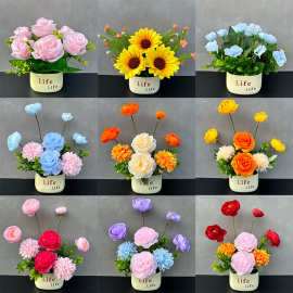 仿真套装假花客厅办公桌装饰品摆件插花艺摆设室内卧室家居装饰
