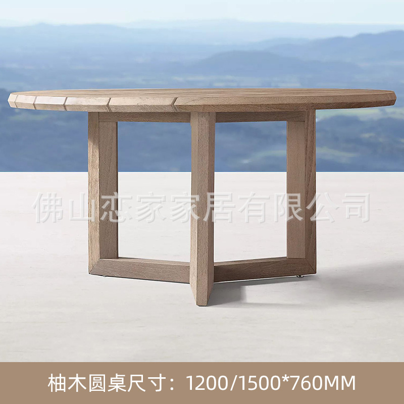 Mesas y sillas de teca al aire libre Mesas y sillas antiguas de madera maciza Patio Jardín Villa Terraza Junto a la piscina Mesas y sillas de comedor de lujo al aire libre