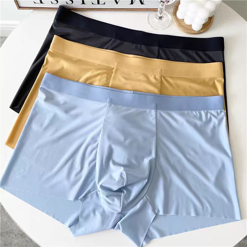 8103 # inventario marca de cola de seda de hielo hombre sin marcas pantalones íntimas ultra delgadas transpirables cuadrangulares pantalones simples de alta calidad