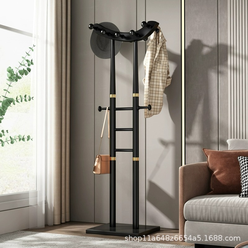 블랙 + 금속 링 [원목 받침대] 전체 원목