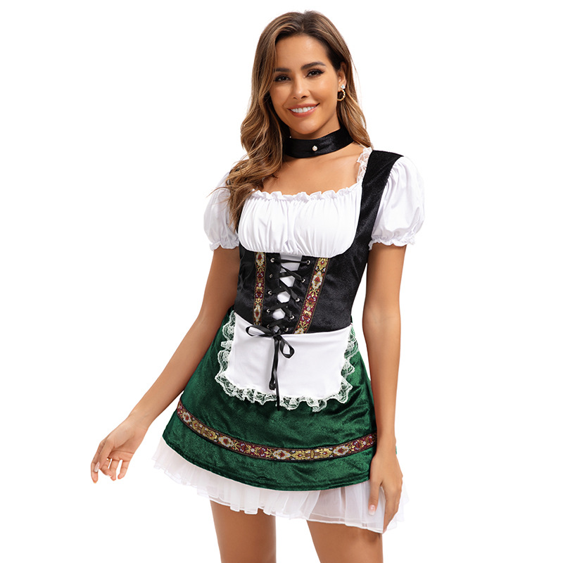 Saksa Müncheni õllefestivali kostüüm, Baieri etnilise teenijanna kleit, lavaesinemise kostüüm_voghion.com