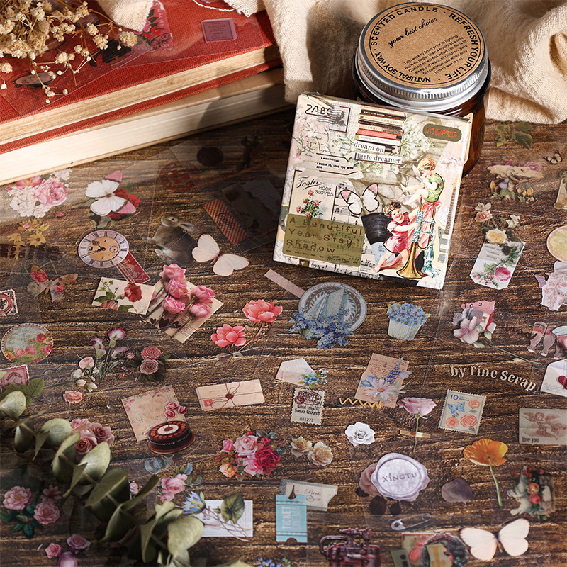 100 pegatinas de cuentas de mascotas retrógradas impermeables DIY diario material de decoración pegatinas retrógradas