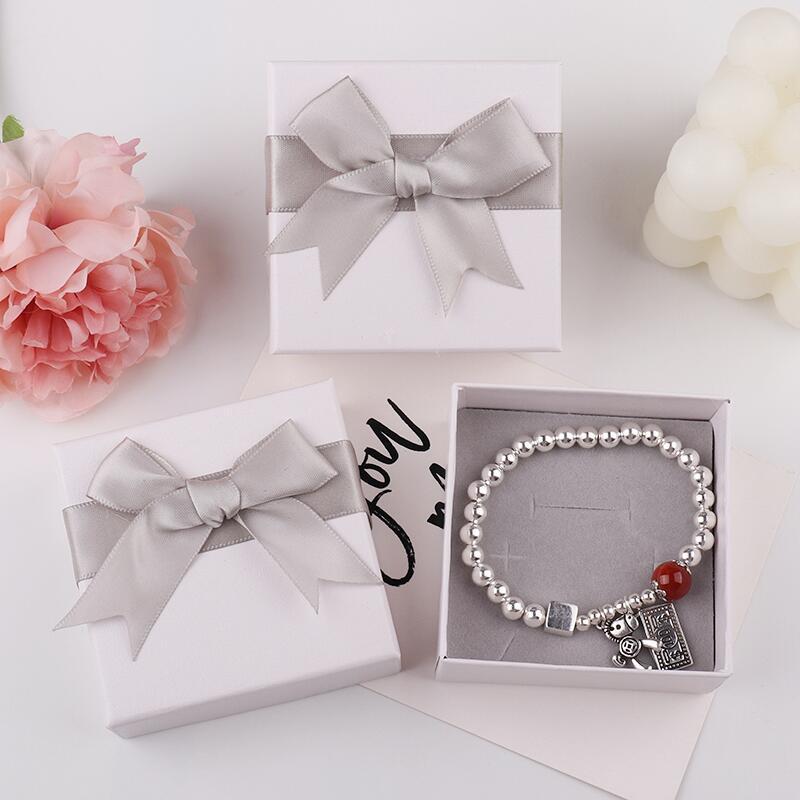 天地蓋蝴蝶結飾品盒戒指耳釘手鍊項鍊首飾包裝收納盒珠寶禮品盒